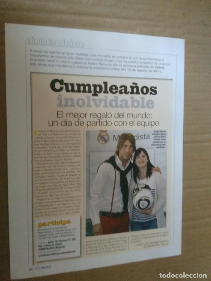 Coleccionismo deportivo: SERGIO RAMOS CUMPLEA&Ntilde;OS INOLVIDABLE - REPORTAJE 1 P&Aacute;G REVISTA HALA MADRID + PUBLICIDAD REAL MADRID