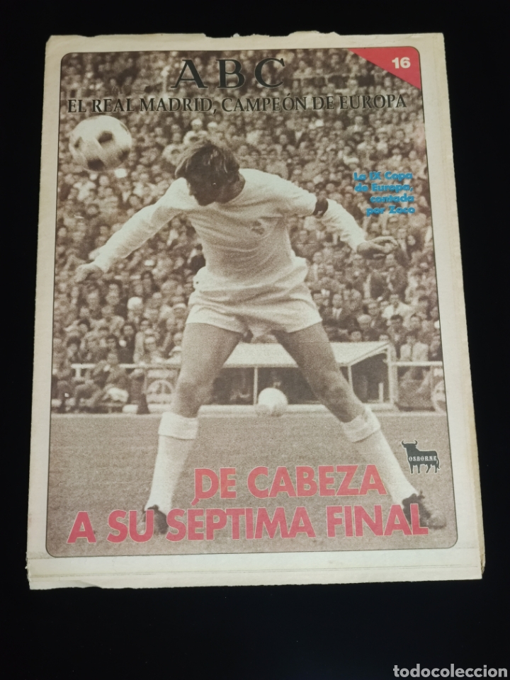 Coleccionismo deportivo: El Real Madrid,campeon de europa,periodico ABC, N&deg; 16. De cabeza a su septima final.