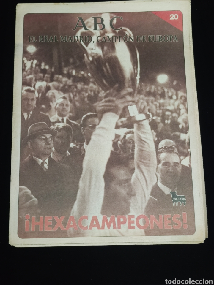 Coleccionismo deportivo: El Real Madrid,campeon de europa,periodico ABC, N&deg; 20. Hexacampeones.