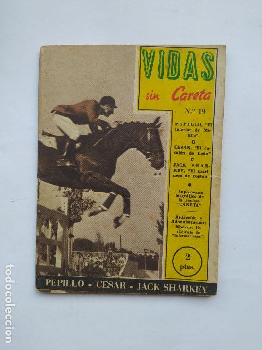 Coleccionismo deportivo: VIDAS SIN CARETA N&ordm; 19 - FUTBOL PEPILLO - CESAR - BOXEO JACK SHARKEY. TDK512