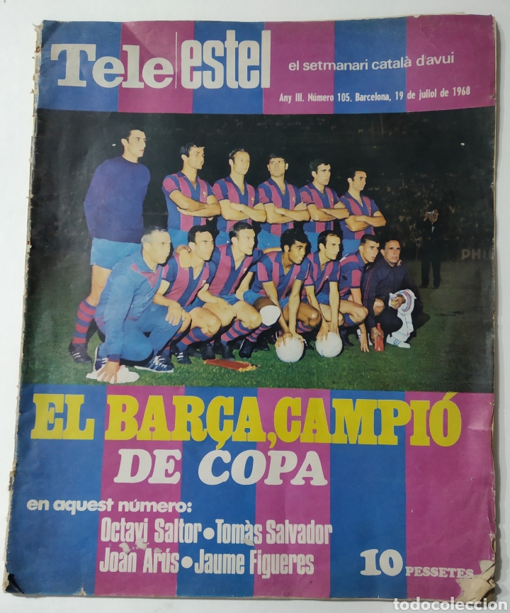 Collezionismo sportivo: Revista Tele Estel Julio 1968.Bar&ccedil;a campe&oacute;n de Copa