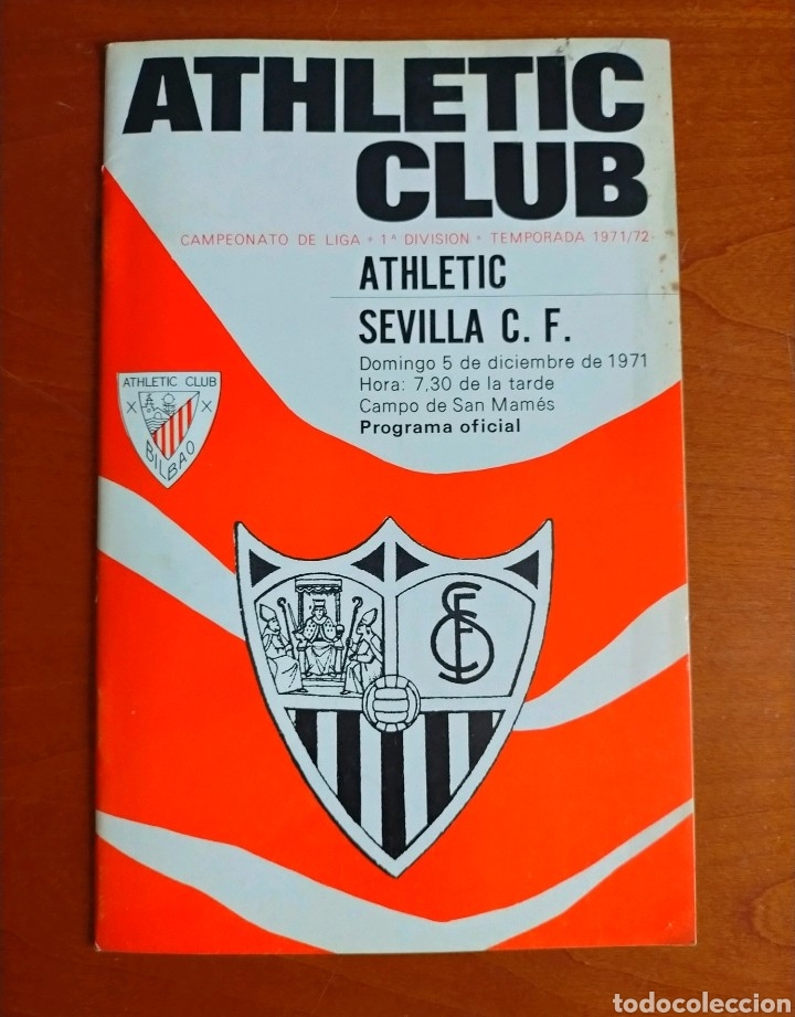 Coleccionismo deportivo: Programa oficial Athletic Club - Sevilla C.F. temporada 1971-72