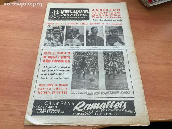 Coleccionismo deportivo: BARCELONA DEPORTIVA N&ordm; 365 5 OCTUBRE 1953 ANDERSON CON GUZZI VENCENDOR PREMIO ESPA&Ntilde;A, BAR&Ccedil;A.. (AB-3)