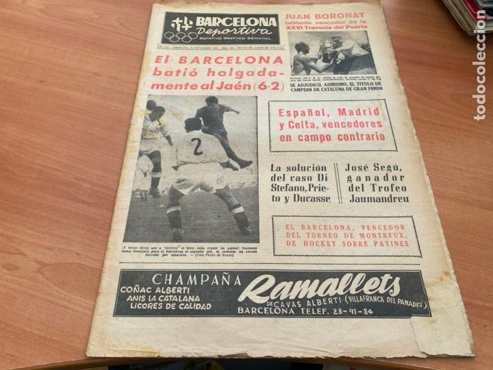 Coleccionismo deportivo: BARCELONA DEPORTIVA N&ordm; 363 21 SEPTIEMBRE 1953 BAR&Ccedil;A 6 JAEN 2, TRAVESIA DEL PUERTO (AB-3)