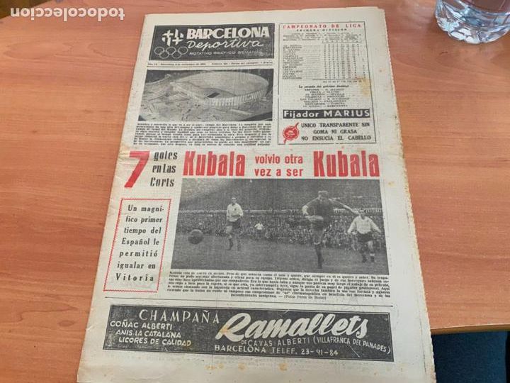 Coleccionismo deportivo: BARCELONA DEPORTIVA N&ordm; 415 8 NOVIEMBRE 1954 BAR&Ccedil;A 7 - SANTANDER 0, CICLISMO, BALONCESTO, ETC (AB-3)