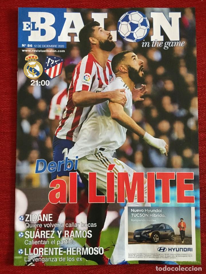 Coleccionismo deportivo: REVISTA PROGRAMA EL BALON # 86 REAL MADRID ATLETICO MADRID LIGA TEMPORADA 2020 2021 POSTER MODRIC