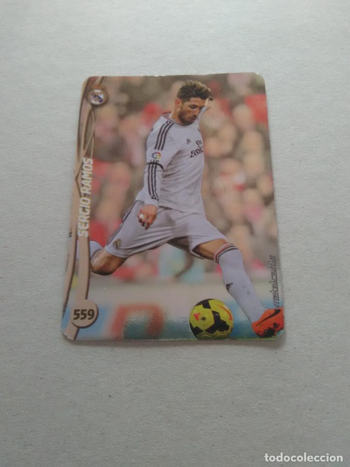 Coleccionismo deportivo: 559 SERGIO RAMOS REAL MADRID TOP BRILLO LISO CROMO F&Uacute;TBOL FICHAS 2014-2015 MUNDICROMO LIGA 14-15