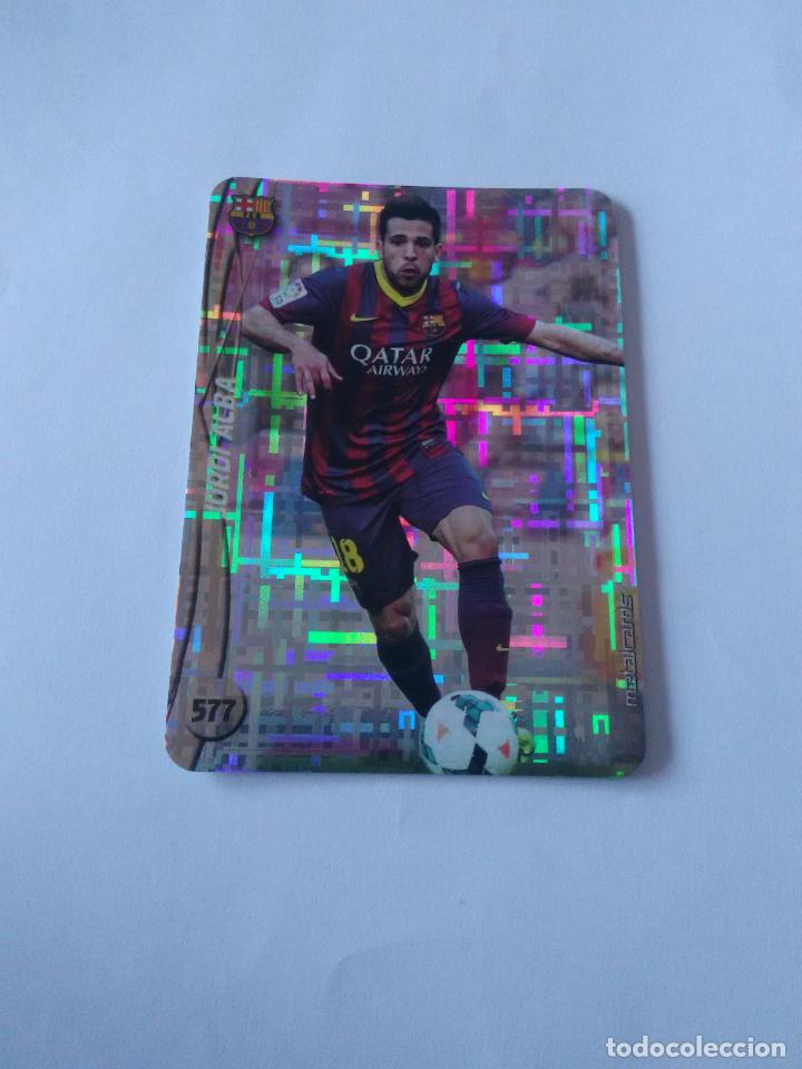 Coleccionismo deportivo: 577 JORDI ALBA BARCELONA BAR&Ccedil;A TOP TETRIS CROMO F&Uacute;TBOL FICHAS LIGA 2014-2015 MUNDICROMO LIGA 14-15