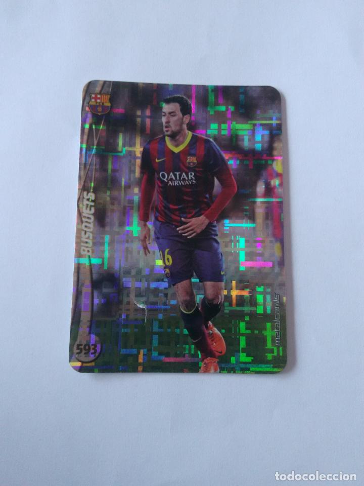 Coleccionismo deportivo: 593 BUSQUETS BARCELONA BAR&Ccedil;A TOP TETRIS CROMO F&Uacute;TBOL FICHAS LIGA 2014-2015 MUNDICROMO LIGA 14-15
