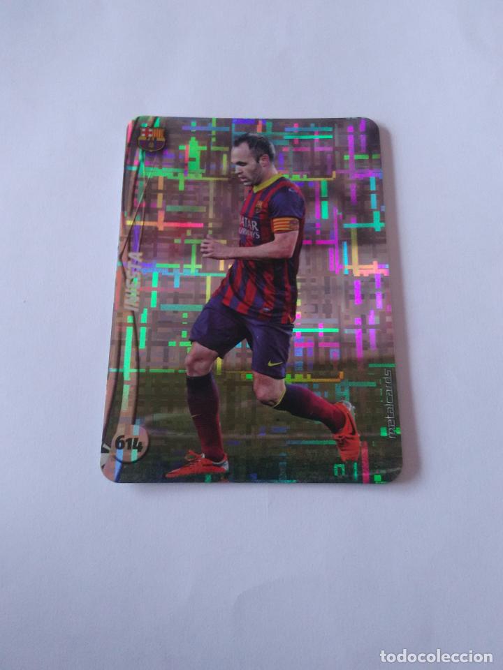 Coleccionismo deportivo: 614 INIESTA BARCELONA BAR&Ccedil;A TOP TETRIS CROMO F&Uacute;TBOL FICHAS LIGA 2014-2015 MUNDICROMO LIGA 14-15