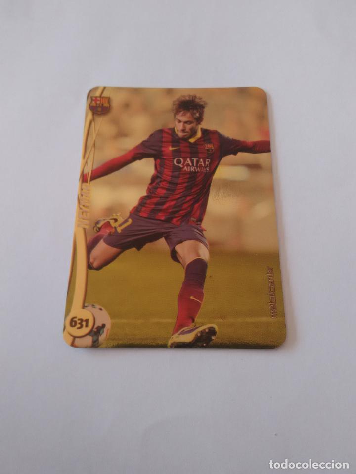Coleccionismo deportivo: 631 NEYMAR BARCELONA BAR&Ccedil;A TOP DORADO CROMO F&Uacute;TBOL FICHAS LIGA 2014-2015 MUNDICROMO LIGA 14-15