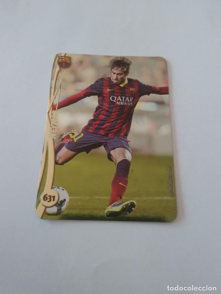 Coleccionismo deportivo: 631 NEYMAR BARCELONA BAR&Ccedil;A TOP BRILLO LISO CROMO F&Uacute;TBOL FICHAS LIGA 2014-2015 MUNDICROMO LIGA 14-15