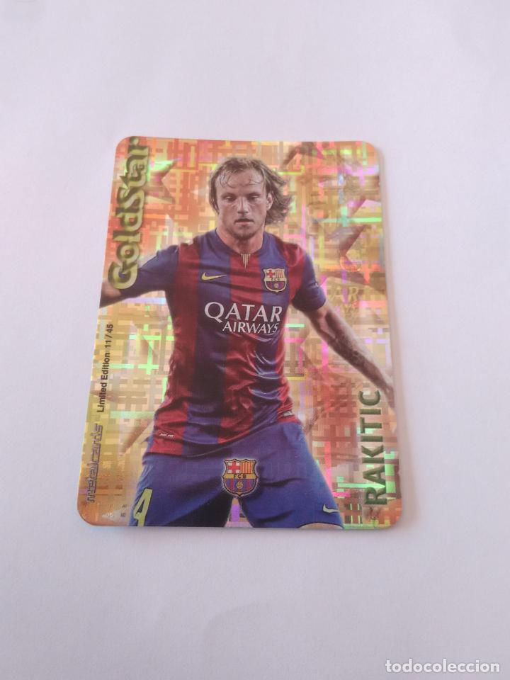 Coleccionismo deportivo: 11/45 RAKITIC BARCELONA BAR&Ccedil;A GOLDSTAR TETRIS CROMO F&Uacute;TBOL FICHAS 2014-2015 MUNDICROMO LIGA 14-15