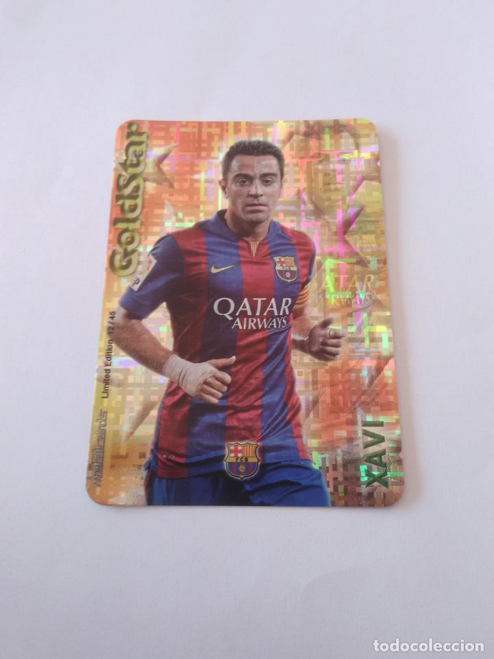 Coleccionismo deportivo: 12/45 XAVI BARCELONA BAR&Ccedil;A GOLDSTAR TETRIS CROMO F&Uacute;TBOL FICHAS 2014-2015 MUNDICROMO LIGA 14-15