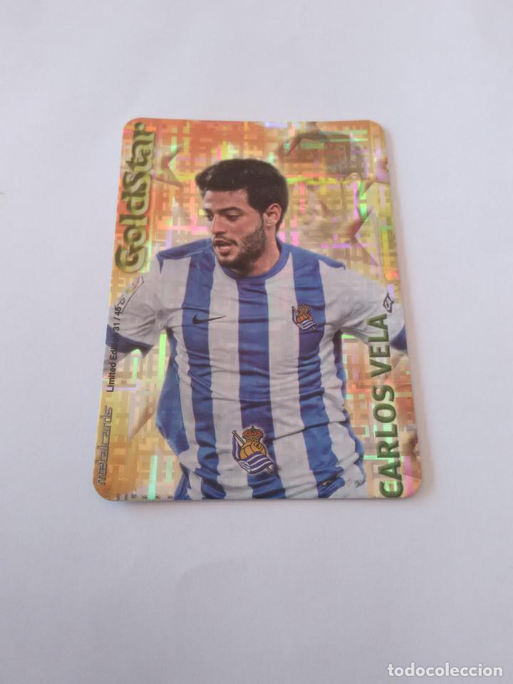 Coleccionismo deportivo: 31/45 CARLOS VELA REAL SOCIEDAD GOLDSTAR TETRIS CROMO F&Uacute;TBOL FICHAS 2014-2015 MUNDICROMO LIGA 14-15