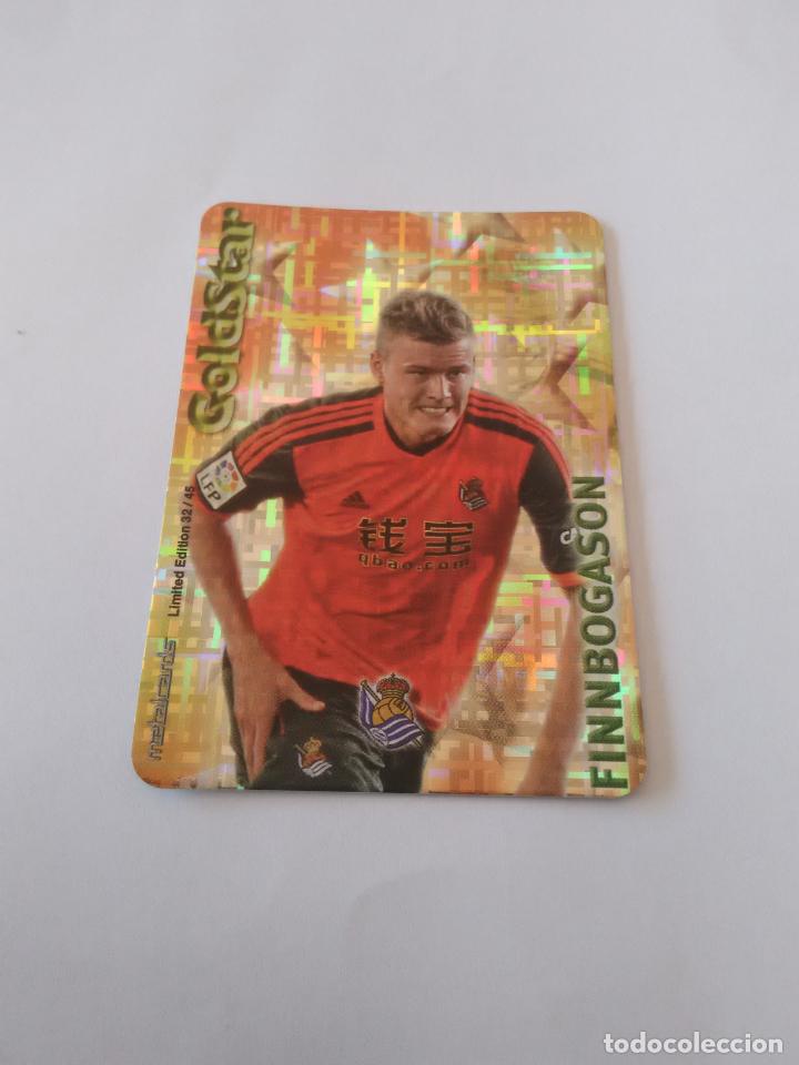 Coleccionismo deportivo: 32/45 FINNBOGASON REAL SOCIEDAD GOLDSTAR TETRIS CROMO F&Uacute;TBOL FICHAS 2014-2015 MUNDICROMO LIGA 14-15