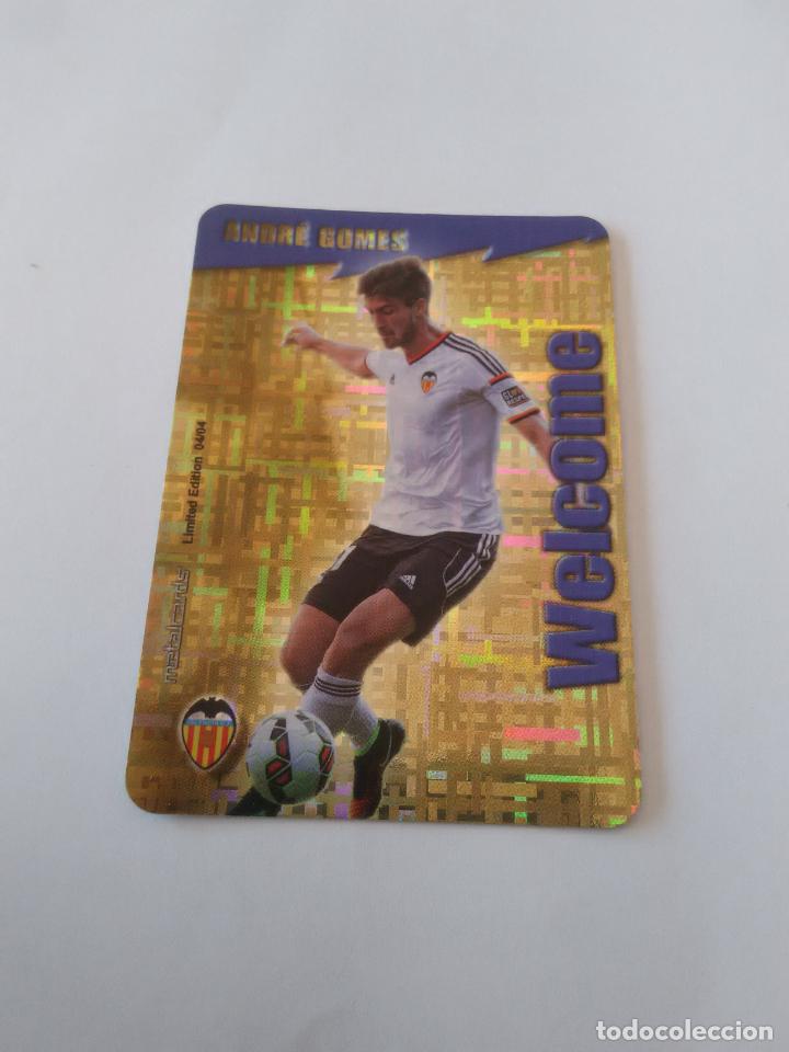 Coleccionismo deportivo: 4/4 ANDRE GOMES VALENCIA WELCOME TETRIS CROMO F&Uacute;TBOL FICHAS 2014-2015 MUNDICROMO LIGA 14-15