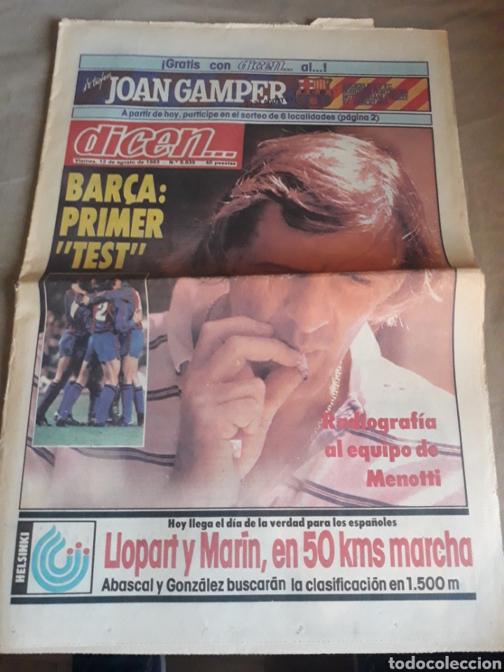 Coleccionismo deportivo: DIARIO DEPORTIVO DICEN N&deg; 5835 .AGOSTO 1983 .BARCA PRIMER TEST . MUNDIAL ATLETISMO HELSINKI