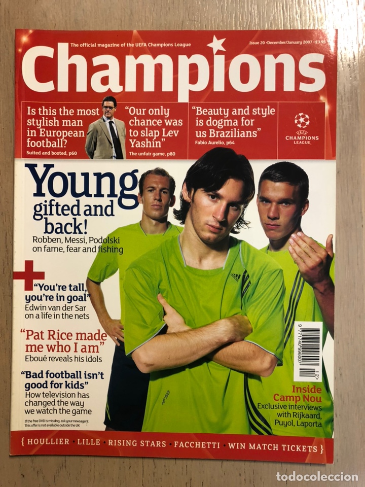 Coleccionismo deportivo: Official magazine UEFA Champions League 20. Roben. Messi. Podolski. Barcelona. Van der Sar. Robben.