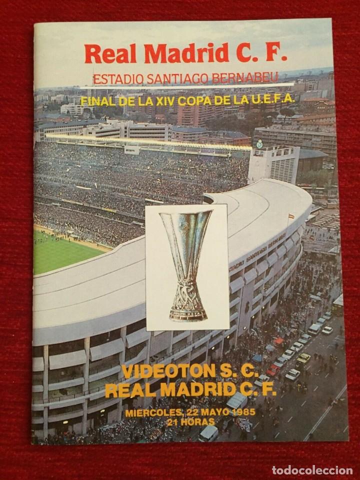 Coleccionismo deportivo: REVISTA PROGRAMA OFICIAL REAL MADRID VIDEOTON FINAL COPA UEFA 1985 SANTIAGO BERNABEU
