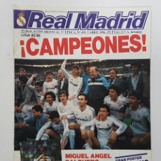 Collectionnisme sportif: REVISTA REAL MADRID 430 1986. MIGUEL ANGEL,POSTER CAMACHO,CORBALAN, PEÑA GALLETERA AGUILAR PALENCIA. Lote 245108795
