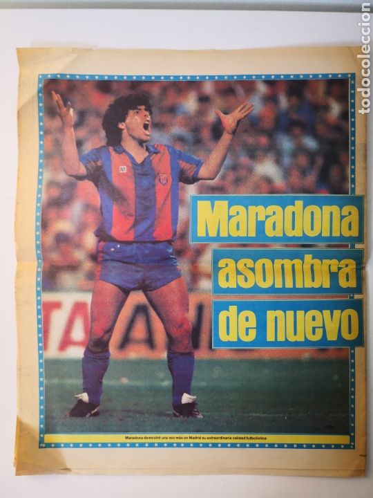 Coleccionismo deportivo: MARADONA ASOMBRA DE NUEVO - DIARIO EL PERI&Oacute;DICO, JUNIO 1983. BARCELONA FINAL COPA LIGA BAR&Ccedil;A