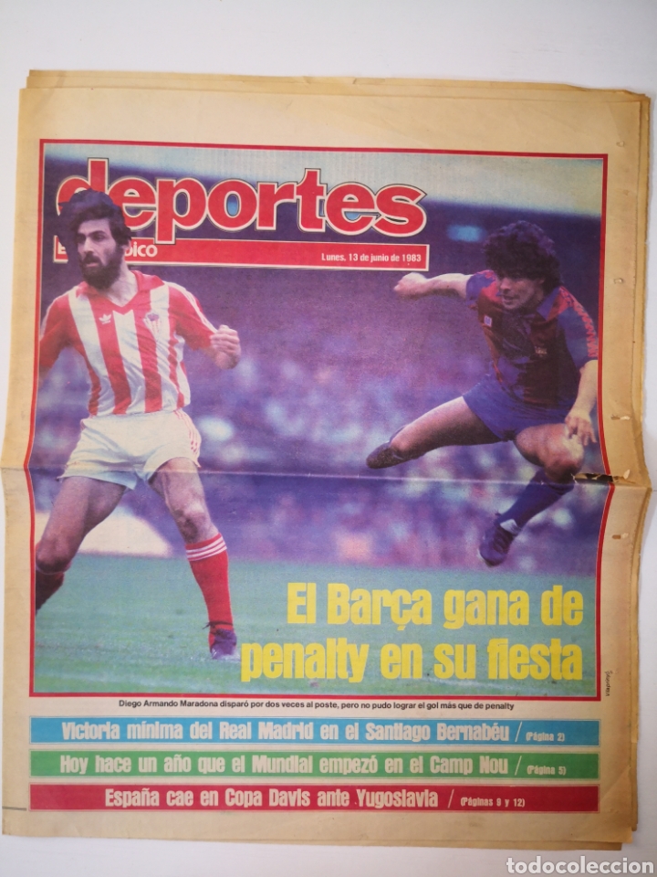 Coleccionismo deportivo: MARADONA EN PORTADA. DIARIO EL PERI&Oacute;DICO. JUNIO 1983. SUPLEMENTO DEPORTES. BAR&Ccedil;A. BARCELONA