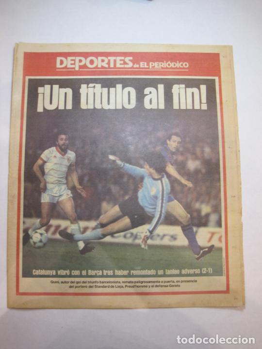Collezionismo sportivo: FC BARCELONA GANA LA RECOPA DE EUROPA-DEPORTES PERIODICO DE CATALUNYA-A&Ntilde;O 1982-VER FOTOS-(V-22.596)
