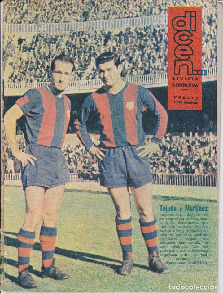 Coleccionismo deportivo: Dicen portada C.F. Barcelona El Real Oviedo Sabino Barinaga y el Hombre del Pamplona Miguel Gual