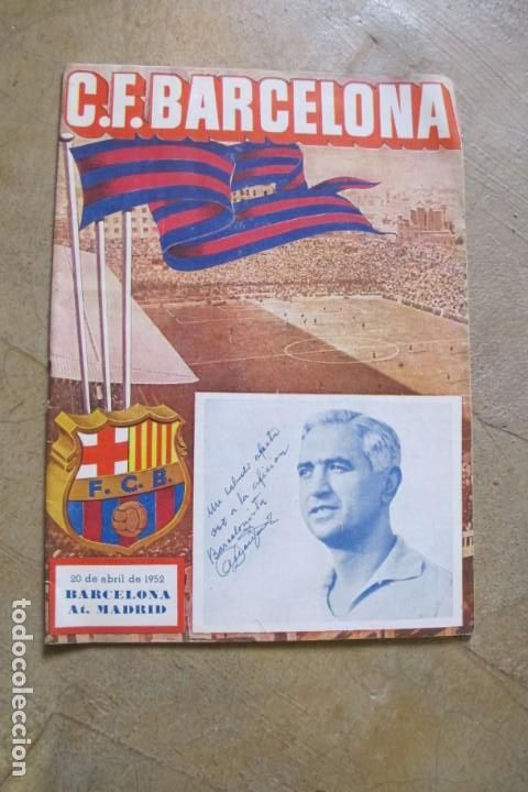 Coleccionismo deportivo: FC. BARCELONA. 20 DE ABRIL DE 1952. BARCELONA AT. MADRID