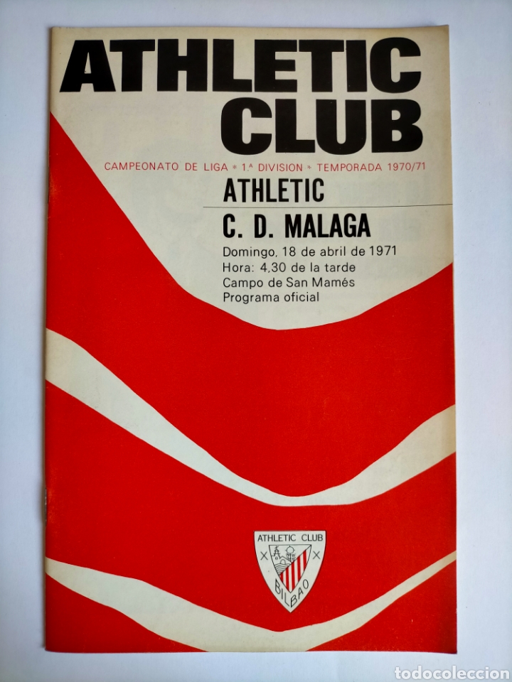Coleccionismo deportivo: Programa Athletic club - C. D. M&aacute;laga Temporada 1970 - 1971 (20 p&aacute;ginas)