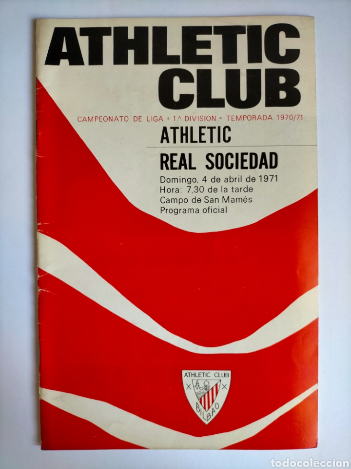 Coleccionismo deportivo: Programa Athletic club - Real Sociedad Temporada 1970 - 1971 (20 p&aacute;ginas)