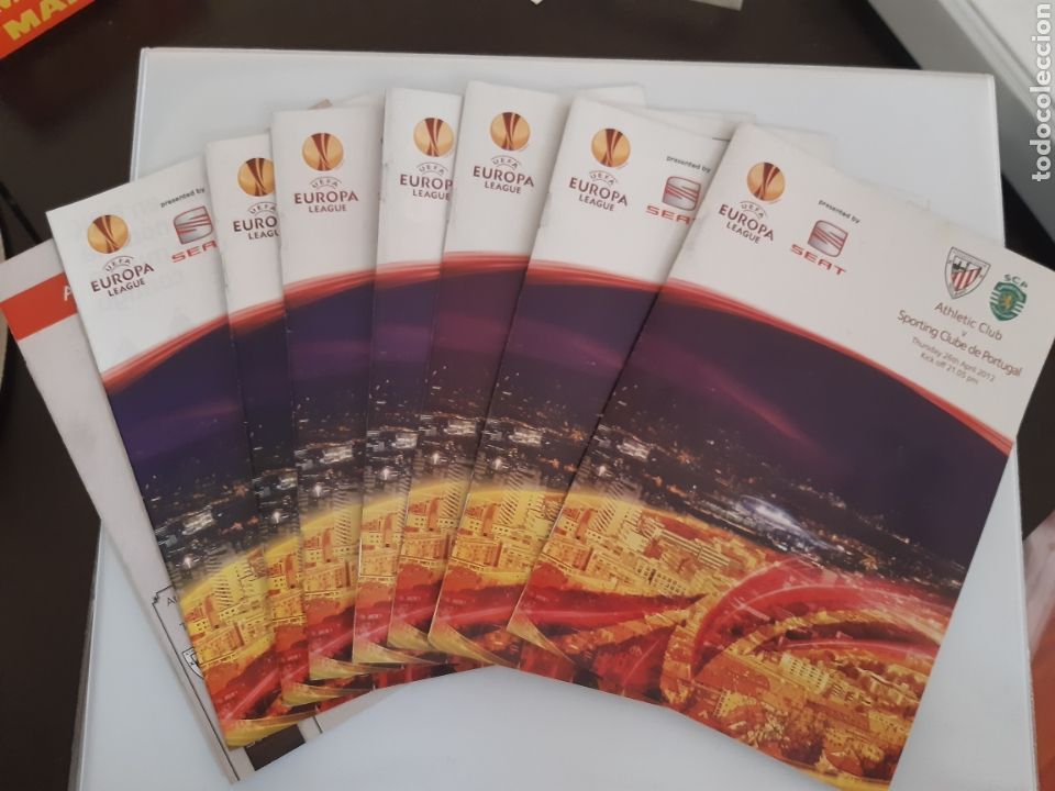 Collezionismo sportivo: Lote de 8 Programas de mano Athletic Club Bilbao UEFA Europa League 2011-2012 Completo