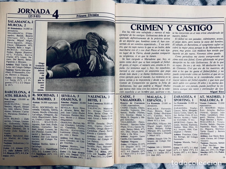 Coleccionismo deportivo: Don Bal&ograve;n 1983, Maradona Goiko, partido AFE , Stielike Labruna Real Murcia Roberto Fdez Porta,