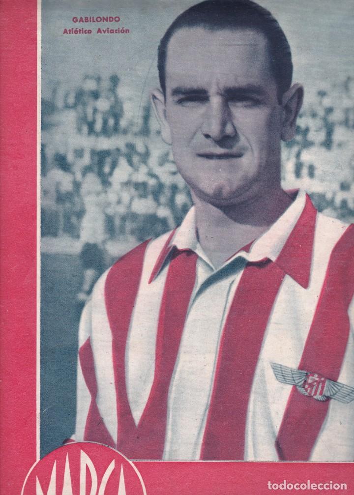 Collezionismo sportivo: Marca n&ordm; 102 a&ntilde;o 1944 Madrid Gabilondo Atl&eacute;tico Aviaci&oacute;n el Madrid gana por la m&iacute;nima al Atl&eacute;tico Av