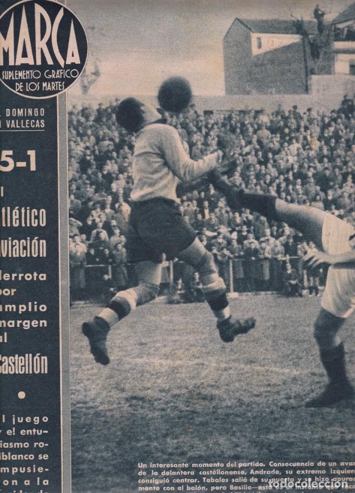 Coleccionismo deportivo: Marca n&ordm; 3 a&ntilde;o 1942 Madrid el Atl&eacute;tico Aviaci&oacute;n derrota al Castell&oacute;n 5-1 y el Espa&ntilde;ol vence al Betis