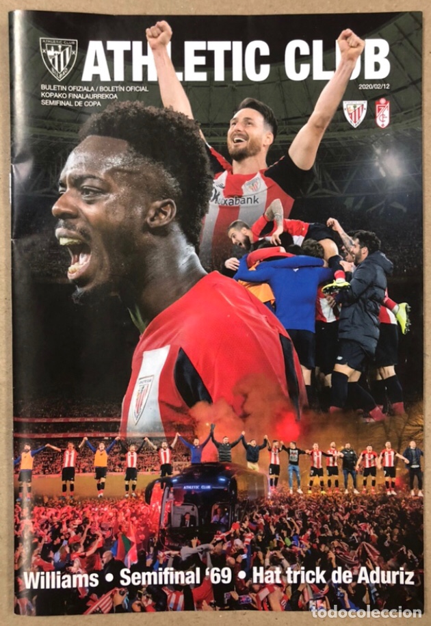 Colecionismo desportivo: ATHLETIC CLUB 1 - 0 GRANADA CF. PROGRAMA SEMIFINAL COPA DEL REY TEMPORADA 2019/20.