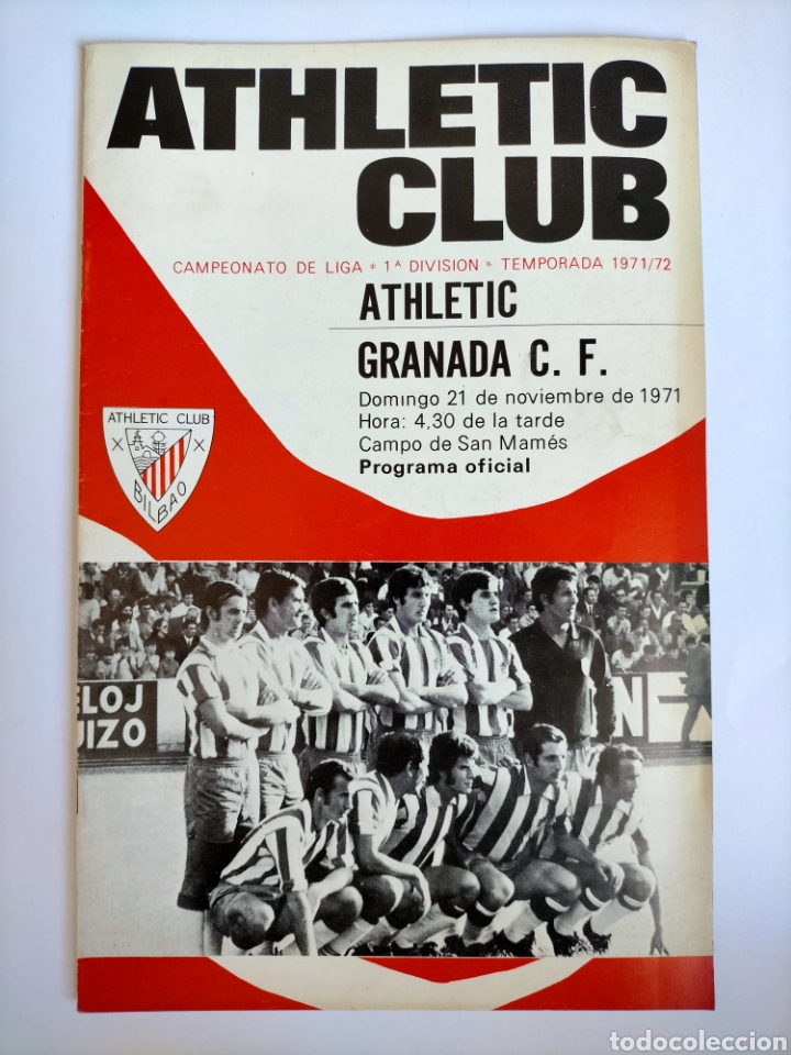 Collezionismo sportivo: Programa Athletic Club - Granada C. F. Temporada 1971 - 1972