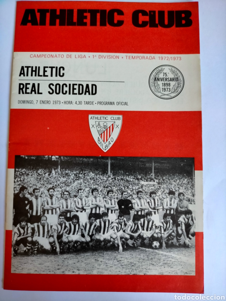Coleccionismo deportivo: Programa Athletic Club - Real Sociedad Temporada 1972 - 1973