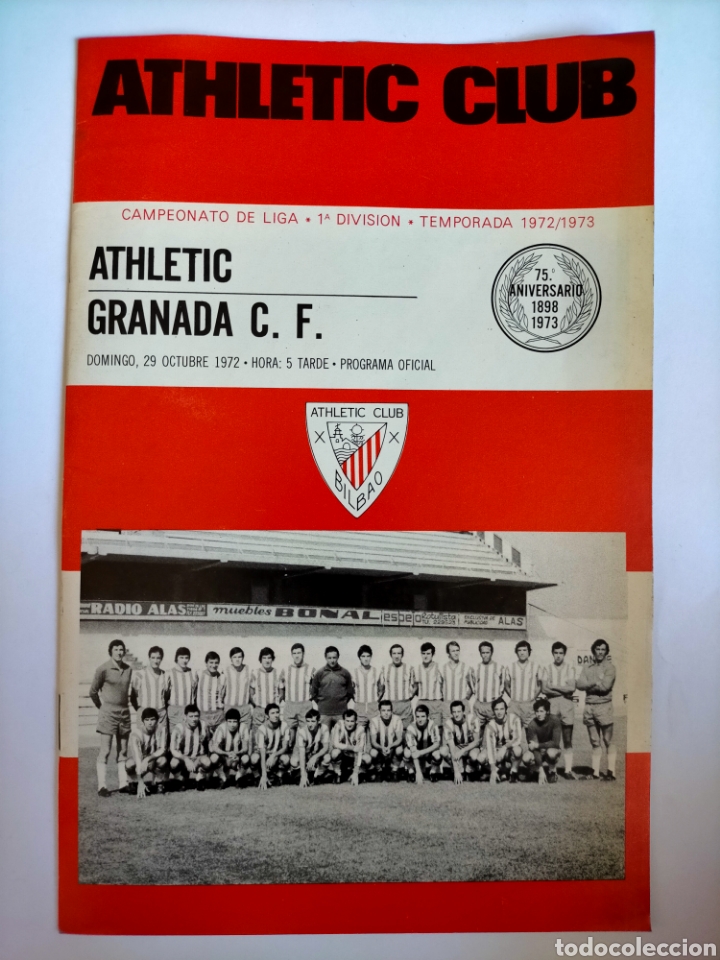 Coleccionismo deportivo: Programa Athletic Club - Granada C. . Temporada 1972 - 1973