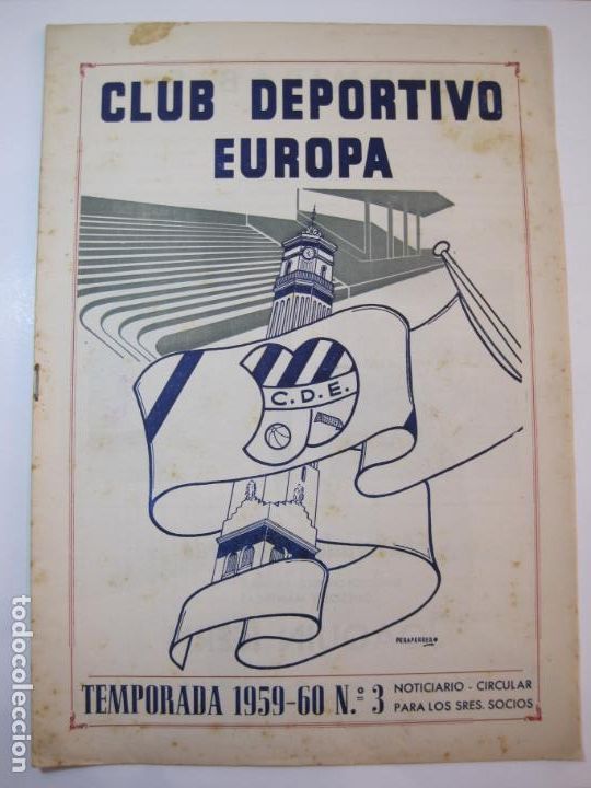 Collezionismo sportivo: CLUB DEPORTIVO EUROPA-BARCELONA (GRACIA)-TEMPORADA 1959 1960-NOTICIARIO N&ordm; 3-VER FOTOS-(K-2585)