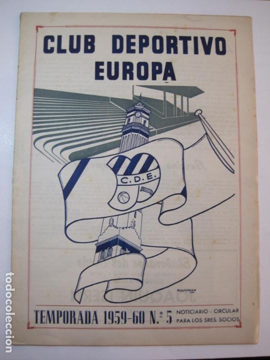 Collezionismo sportivo: CLUB DEPORTIVO EUROPA-BARCELONA (GRACIA)-TEMPORADA 1959 1960-NOTICIARIO N&ordm; 5-VER FOTOS-(K-2587)