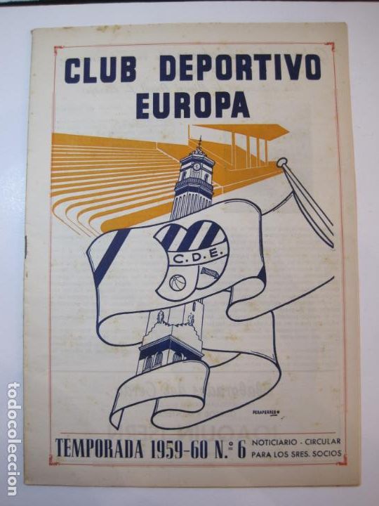Collezionismo sportivo: CLUB DEPORTIVO EUROPA-BARCELONA (GRACIA)-TEMPORADA 1959 1960-NOTICIARIO N&ordm; 6-VER FOTOS-(K-2588)