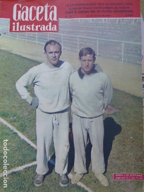 Collezionismo sportivo: FUTBOL N&ordm; 77 REVISTA LA GACETA ILUSTRADA CON KOPA Y DI STEFANO EN PORTADA