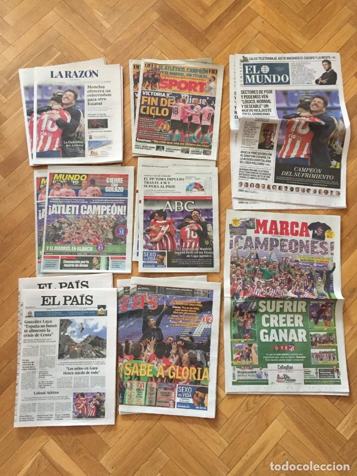 Sports collectibles: LOTE COMPLETO 8 PERIODICOS ESPA&Ntilde;OLES CAMPEON LIGA ATLETICO MADRID 2020 2021 (23-5-2021)