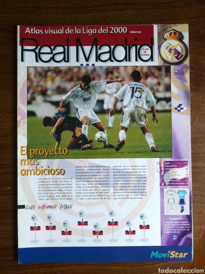 Sports collectibles: Atlas visual de la Liga del 2000 cap&iacute;tulo del Real Madrid