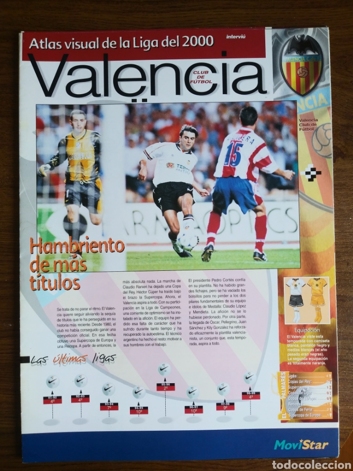 Sports collectibles: Atlas visual de la Liga del 2000 cap&iacute;tulo del Valencia Intervi&uacute;