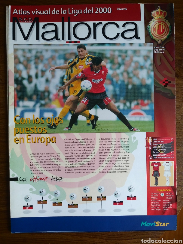 Sports collectibles: Atlas visual de la Liga de 2000 cap&iacute;tulo del Mallorca Intervi&uacute;