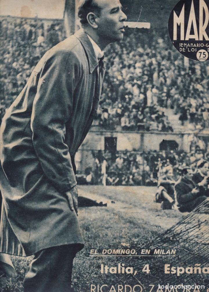 Collezionismo sportivo: Marca Italia 4 Espa&ntilde;a 0 Ricardo Zamora en los &uacute;ltimos momentos del partido