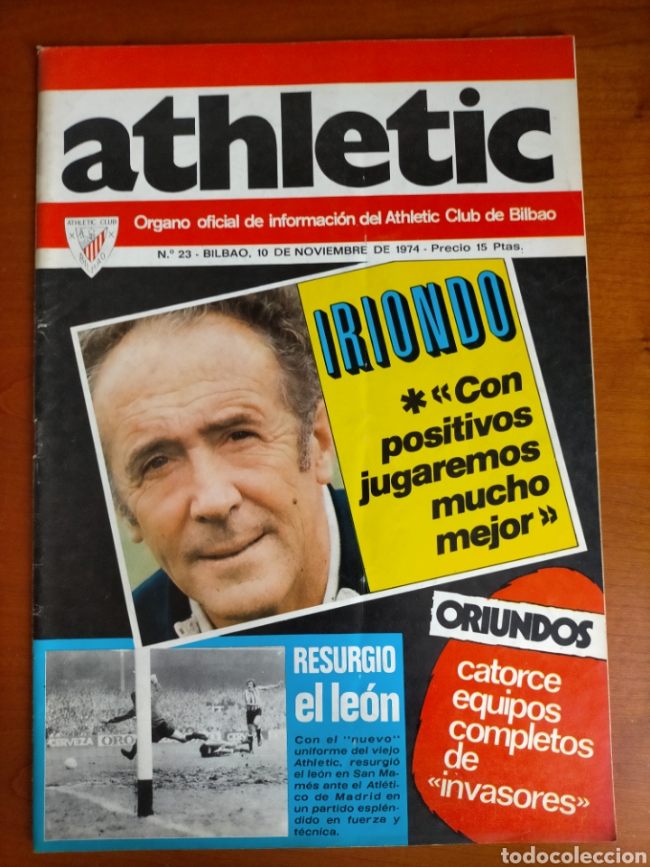N° 23 REVISTA ATHLETIC 1974. INCLUYE PÓSTER DE ESCALZA (Coleccionismo Deportivo - Revistas y Periódicos - otros Fútbol)
